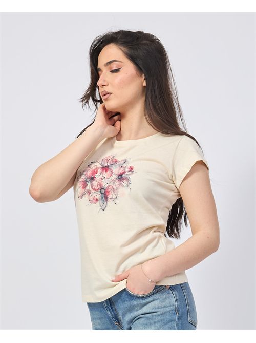 Yes Zee Women's T-Shirt with Flower Print YES ZEE | T257-SG000222